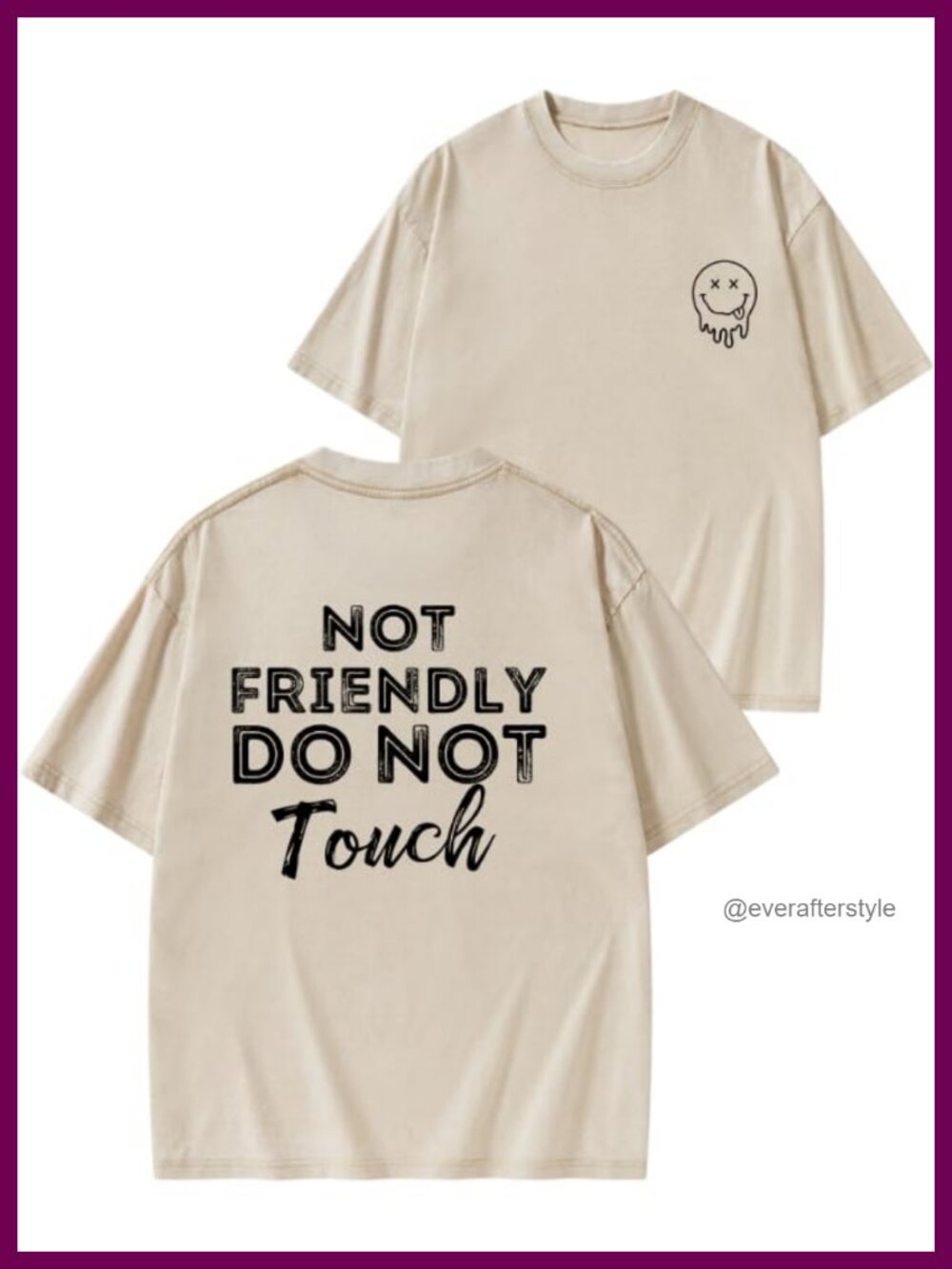 Funny Gym Shirt for Women Heavyweight Cotton Not Friendly Don't Touch Tee